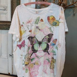 NWT MAGNOLIA PEARL 'Profound Responsibility' Graphic Butterfly Tee One Size